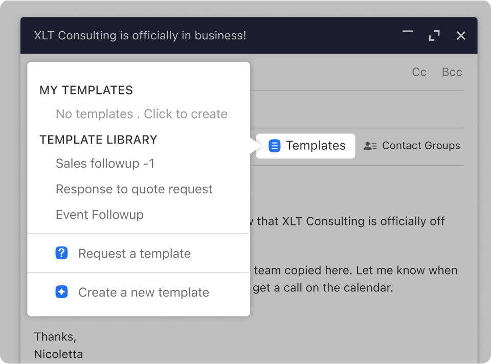 Templates feature